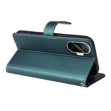 Чехол-книжка Six Card Slots Buckle Leather with Lanyard на на Xiaomi Poco F7 / Xiaomi Redmi Turbo 4 Pro - зеленый