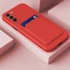 Противоударный чехол Card Slot Design для Samsung Galaxy S21 FE 5G - красный