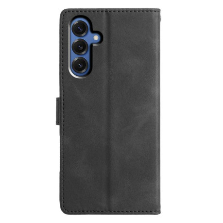 Чехол-книжка с тиснением Triangles с магнитным хлястиком на Samsung Galaxy S25 FE 5G - черный