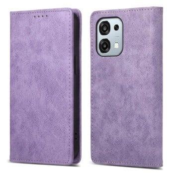 Чехол-книжка Business Solid Color с защитой от сканирования RFID на OPPO A6 Pro 4G / 5G Global / F31 5G — фиолетовый