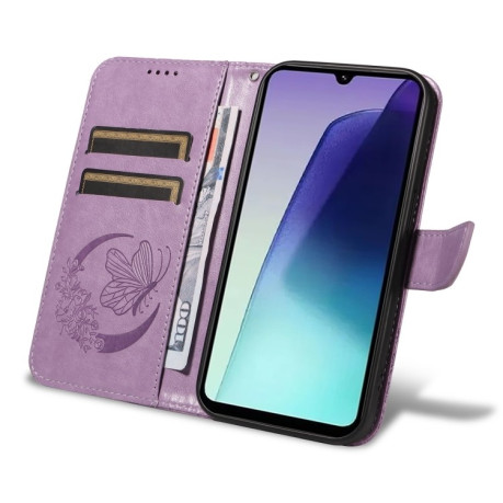 Чохол-книжка Swallowtail Butterfly Embossed Leather для Xiaomi Redmi 14C 4G/Poco C75/Redmi A4 5G - фіолетовий