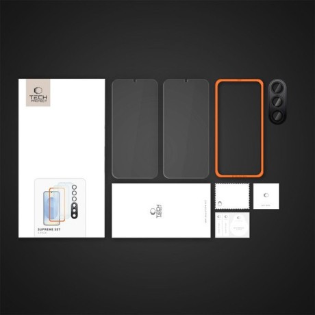 Комплект защитных стекл Tech-Protect Supreme Set 3 pcs для Samsung Galaxy S25 - Transparent