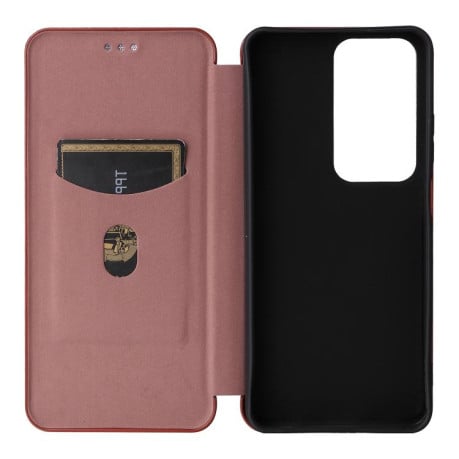Чохол-книжка Carbon Fiber Texture на OPPO A5 5G/4G Global - коричневий