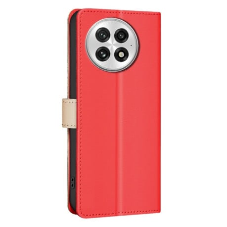Чохол-книжка Color Matching RFID Anti-theft Leather для OnePlus 13 - червоний