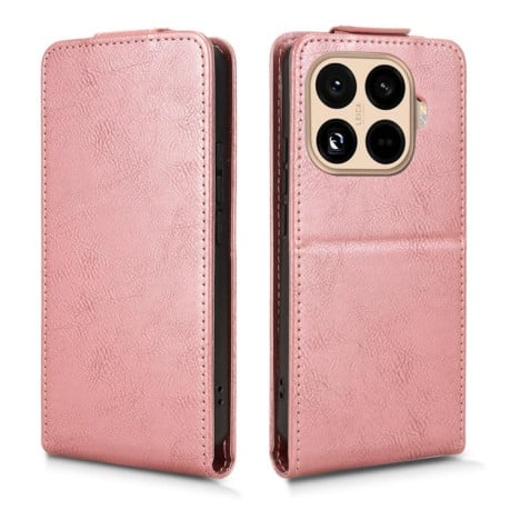 Флип-чехол Magnetic Vertical Flip Leather на Xiaomi 15T Pro 5G - золото