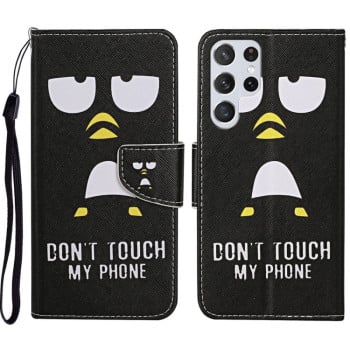 Чохол-книжка Colored Drawing Pattern для Samsung Galaxy S23 Ultra 5G - Penguin