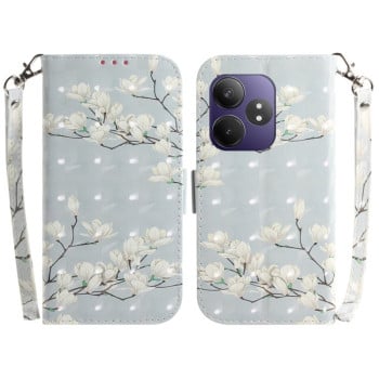 Чохол-книжка Crystal 3D Shockproof Protective Leather для Realme GT 6 / GT 6T / GT Neo6 / GT Neo6 SE - Magnolia