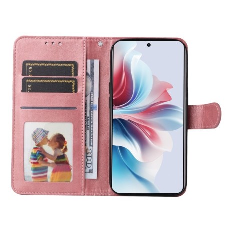 Чохол книжка Classic Calf Texture для OPPO Reno11 F Global / F25 Pro Global - рожеве золото