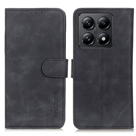 Чехол-книжка KHAZNEH Cowhide Texture на Xiaomi 14T Pro - черный