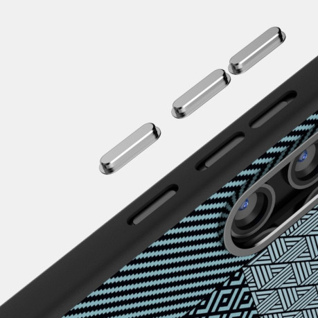 Ультратонкий чехол ABEEL 6D Micro Relief MagSafe Magnetic на Samsung Galaxy S25 5G - Carbon Fiber Blue