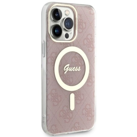 Оригінальний чохол Guess 4G MagSafe на iPhone 14 Pro Max - pink