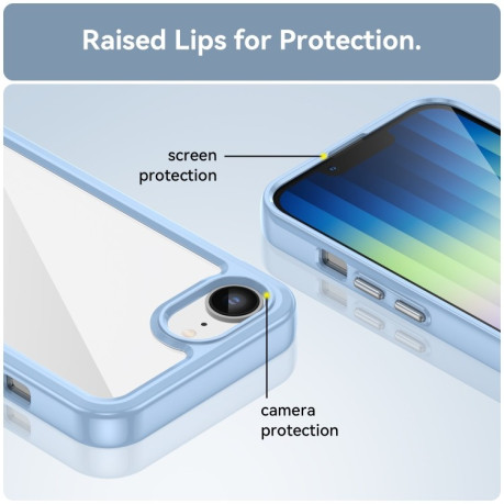 Противоударный чехол Colorful Acrylic Series для iPhone 16e - синий