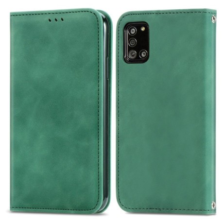 Чехол-книжка Retro Skin Feel Business Magnetic на Samsung Galaxy A32 5G- зеленый