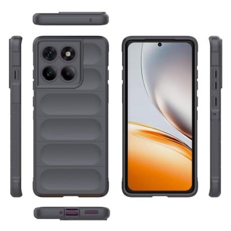 Силиконовый чехол Magic Flannel для Motorola Edge 60 Pro 5G - темно-серый