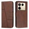 Чохол-книжка з прострочкою та фактурою Calf на Infinix Note 40 Pro 4G / 5G - коричневий