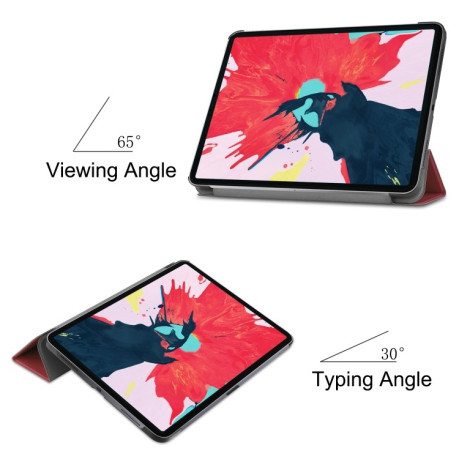 Чехол-книжка Custer Texture Smart на iPad Air 4 10.9 2020/Pro 11 2021/2020/2018 - винно-красный