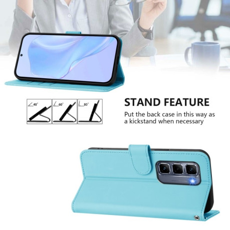 Чехол-книжка Skin Feel Solid Color Leather для Infinix Hot 50 Pro+ - голубой