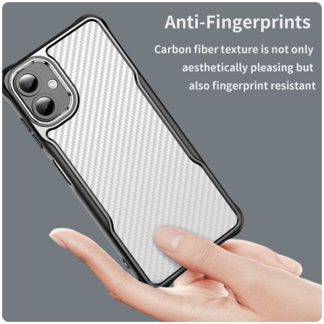 Ударозащитный чехол Carbon Fiber Texture Translucent на Samsung Galaxy A06 4G - черный
