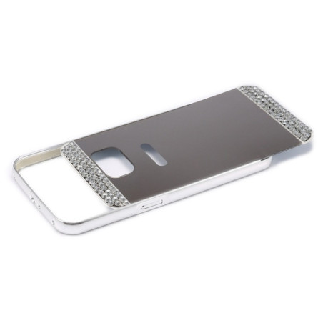 Бампер с Акриловой Накладкой Diamante Push Pull Gold для Samsung Galaxy S6 / G920 -серебристый