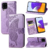 Чехол-книжка Butterfly Love Flower Embossed на Samsung Galaxy M32/A22 4G - светло-фиолетовый