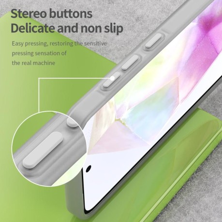 Противоударный чехол Frosted Translucent TPU Hybrid PC для Samsung Galaxy A56 5G - белый