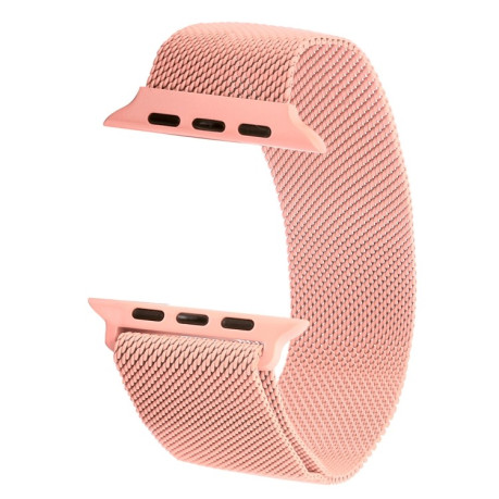 Браслет из нержавеющей стали Milanese Loop Magnetic для Apple Watch Ultra 49mm /45mm /44mm /42mm - розовый