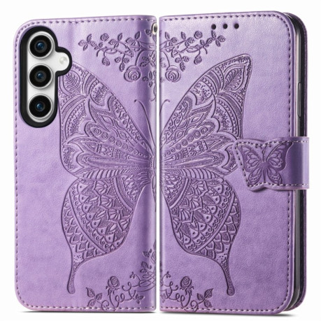 Чохол-книжка Butterfly Love Flower Embossed для Samsung Galaxy A25 - фіолетовий