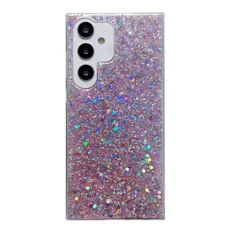 Протиударний чохол Glitter Sequins Epoxy для Samsung Galaxy S24 FE 5G - рожевий