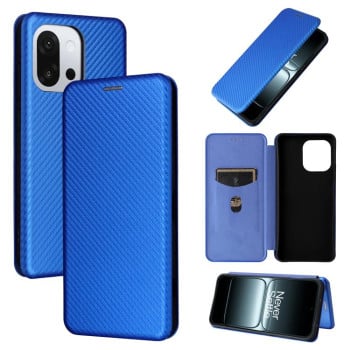 Чехол-книжка Carbon Fiber Texture на OnePlus 13T - синий