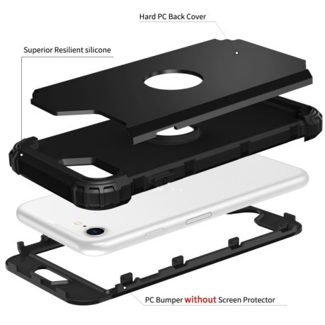 Противоударный чехол Three-piece Anti-drop на iPhone SE 3/2 2022/2020 - черный