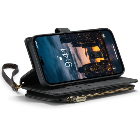 Шкіряний чохол-гаманець CaseMe-C30 для iPhone 14 Pro Max - чорний