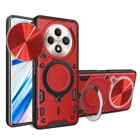 Противоударный чехол CD Texture Sliding Camshield Magnetic Holder на OPPO Reno12 F/12 FS 5G Global - красный