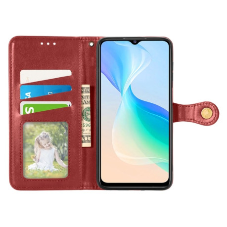 Чохол-книжка Retro Solid Color на Vivo Y76 5G - червоний