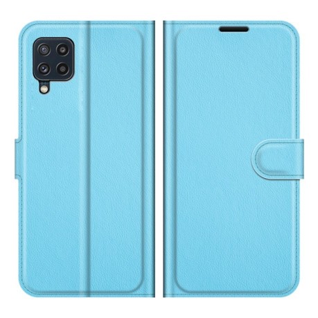 Чохол-книжка Litchi Texture на Samsung Galaxy M32/A22 4G-синій