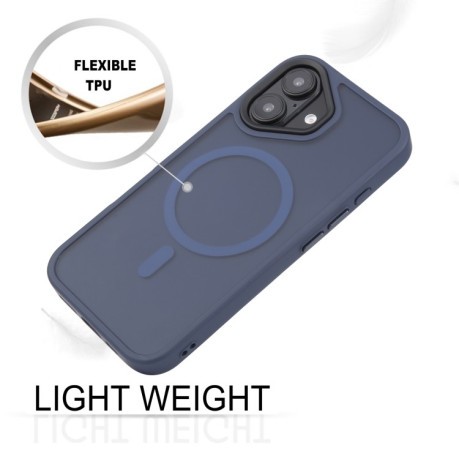 Чехол GEBEI Skin Feel MagSafe Magnetic для iPhone 16 - синий