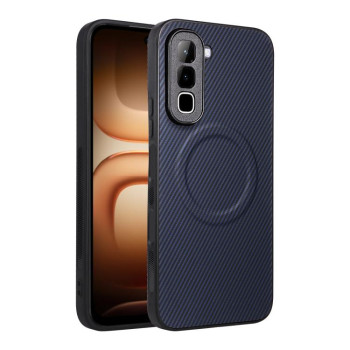 Чехол Escase из веган-кожи с текстурой карбона на Infinix Hot 70 4G — синий