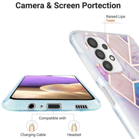 Противоударный чехол  IMD Splicing Marble для Samsung Galaxy A13 4G - светло-фиолетовый