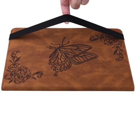 Чохол-книжка Butterfly Flower Embossed Leather на Xiaomi Redmi Pad SE 8.7 - коричневий