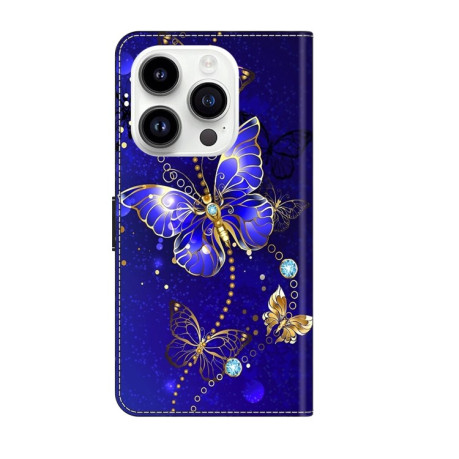 Чехол-книжка Crystal 3D Shockproof Protective Leather для iPhone 15 Pro - Butterfly