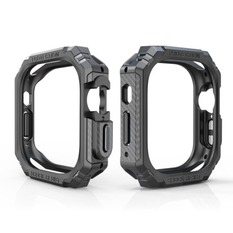 Противоударная накладка Carbon Fiber Contrast Color для Apple Watch Ultra 49mm - черная