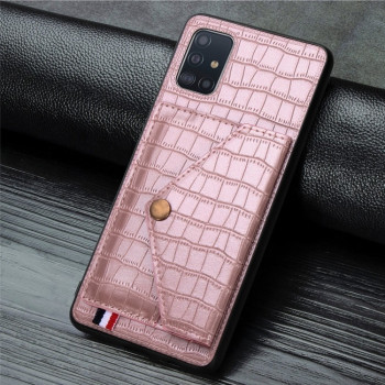 Чехол Crocodile Pattern Shatter-resistant на Samsung Galaxy A71 - розовый