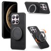 Чехол Retro Leather Rotation Round Holder с поворотным круглым держателем для Xiaomi 15T — чёрный