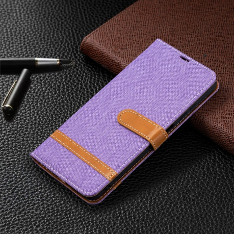Чохол-книжка Color Matching Denim Texture на Xiaomi Mi Poco X3 / Poco X3 Pro - фіолетовий