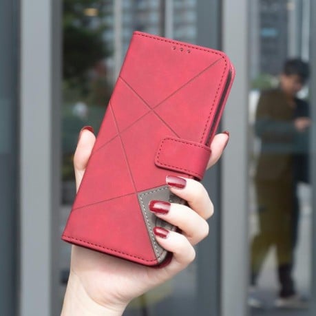 Чехол-книжка Rhombus Texture для Xiaomi Poco F7 5G - красный