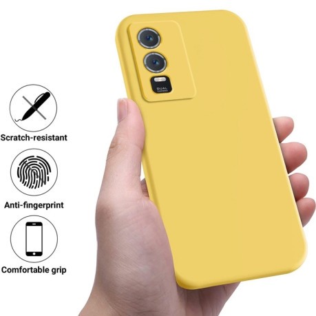 Силіконовий чохол Solid Color Liquid Silicone на Vivo Y76 5G/Y76s - жовтий
