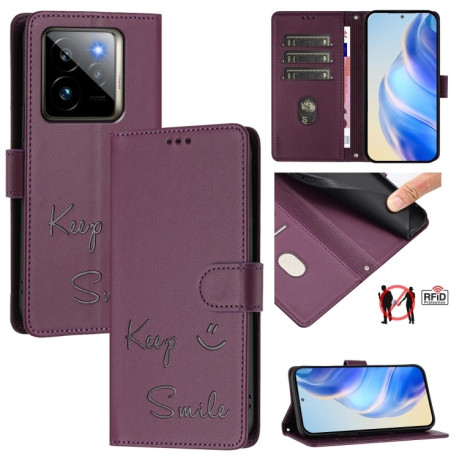 Чехол-книжка Embossing Stripe RFID для Realme GT 7 Pro 5G Global - фиолетовый