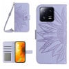 Чехол-книжка Skin Feel Sun Flower для Xiaomi 13 - фиолетовый