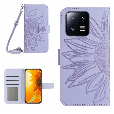 Чохол-книжка Skin Feel Sun Flower для Xiaomi 13 Pro - фіолетовий