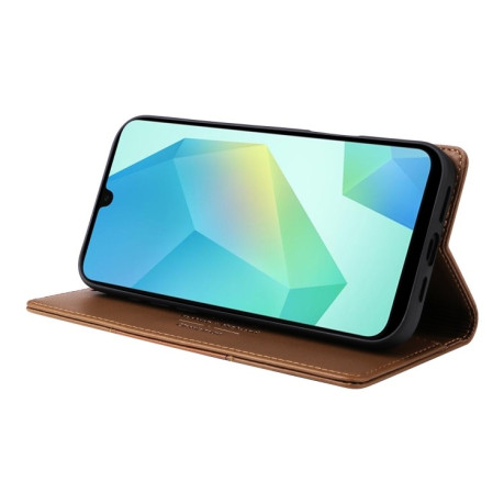 Чехол-книжка GQUTROBE G01 RFID Anti-theft Leather для Samsung Galaxy A16 - коричневый