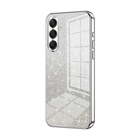 Ударозащитный чехол Gradient Glitter Powder Electroplated на Samsung Galaxy A26 - серебристый